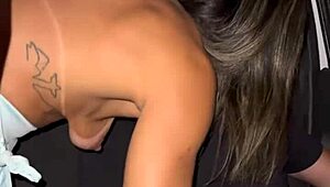 hotwife belinha flashes motoboy gets street tease and anal creampie milk