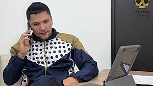 whoa oops milf busts in at work for sloppy blowjob cumswap and huge tits fun 😲💦👅