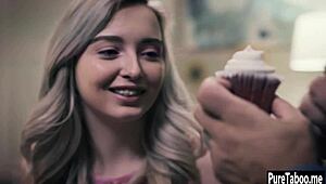 perverted stepdad hides huge dick surprise for sexy petite teen 18+