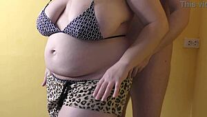 Pregnant Wife's Big Tits Bounce During Bareback Cheating Fuck and Cum in Wet Pussy