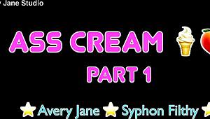 bbc smears ice cream lube on her face then pounds her ass pov