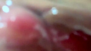 Amateur teen milf's shaved pussy close-up 106 days post virginity loss
