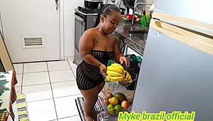 damn that cute brazilian diarista anazinha gave her big pussy ass to the boss doggystyle at work see thru red