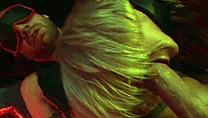 blonde milf in lingerie heels takes doggystyle castle pounding