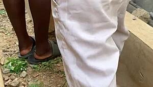 quick outdoor fuck from him left my shaved pussy dripping wet