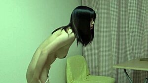 kotono morishita slips into see-through overalls showing off her perky tits 😍🔥