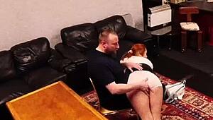 Security Cam Catches Daddy Fucking Tight Redhead Daughter Quickie