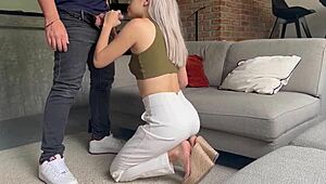 after drinks sister-in-law spreads tight pussy for sneaky lobby creampie