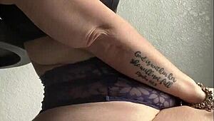 her huge bbw ass fills out that tight sexy lingerie perfectly