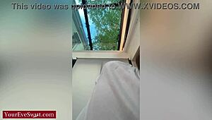 Innocent-looking hairdresser eve sweet grabs her huge dildo for a sloppy deepthroat pov ride