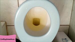 Stay Worshipping My Shaved Feet While I Piss On You Toilet Dog