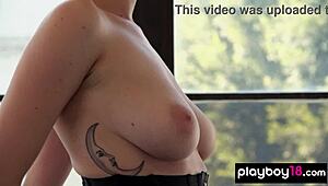 blonde lesbian teen mistress dominates petite brunette slave stephanie manescu with bdsm play