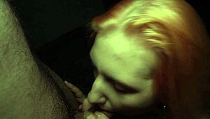 shaved redhead girlfriend moans loud as i fuck her doggystyle quickie cum covered