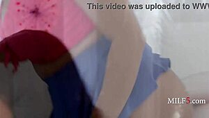 Step mom catches peeking step son on her curvy ebony ass milf5