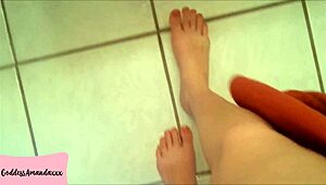 Stay Worshipping My Shaved Feet While I Piss On You Toilet Dog