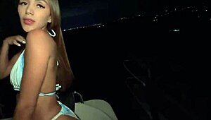 Sexy petite 18+ Colombian teen rides big cock in lingerie doggystyle frenzy