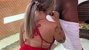 Hey babe, suck that big black cock hard while your boyfriend films every thrust jefão!