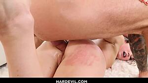 whoa katrina colt takes that monster cock deepthroat then anal gaping her small tits brunette milf ass rimjob to mouth