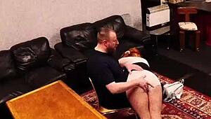 Security Cam Catches Daddy Fucking Tight Redhead Daughter Quickie