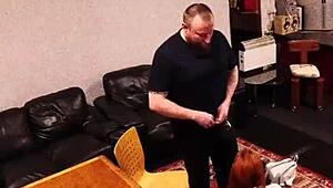 Security Cam Catches Daddy Fucking Tight Redhead Daughter Quickie