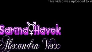 transsexual mistress sarina havok teases her german tgirl sub alexandra vexx in preview