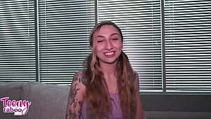 college student nina's pierced nipples and trimmed pussy pounded pov doggystyle creampie