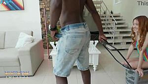 Chloe's Tiny Ass Versus Akilles Black Monster Cock Challenge