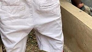 quick outdoor fuck from him left my shaved pussy dripping wet