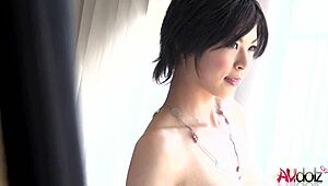 Japanese kimono beauty kneels outdoors sucking cock to orgasm uncensored