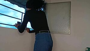 Fucking stepsis tight ass while she films dances 📹🍑