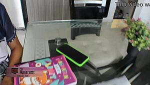 Classmate skips studying for steamy creampie sex in homemade interracial doggystyle action