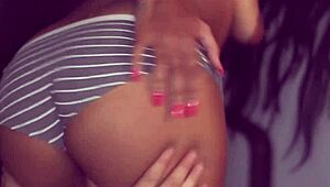 Dark Skinned Tess Morgan Strokes Hard Cock to Explosive Cumshot