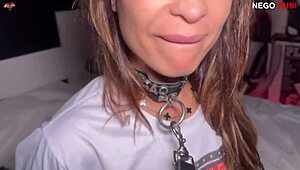 Put collar on this curvy brazilian slut so she obeys while i wreck her ass with my giant cock