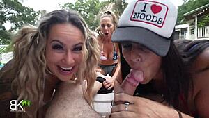 Trailer trash milfs pool bash blowjobs big cocks squirting 😈🏊‍♀️