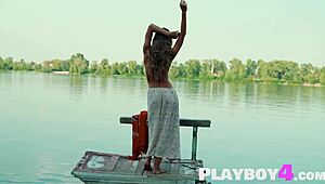 stunning european milf strips naked rips clothes poses sexy with small tits