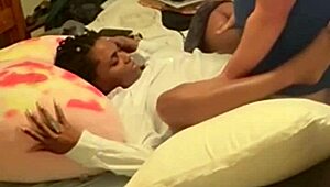 Homemade Ebony Coworker Bends Over Bedroom Bed for Doggystyle Ass Pounding After Work