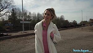 Public Agent Measures His Monster Cock Before Wild Outdoor Ride and Doggy