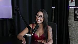 she loves getting spanked but hates hitting back... luciana picchi in sheer red lingerie feels the fear