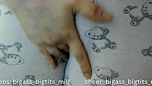 pajama-clad big ass milf fingers her wet pussy to intense orgasm with toys