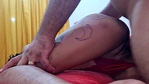 skinny latina slut bends for deep anal assfucking with buttplug tease