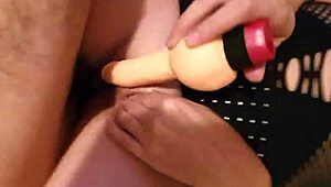 Nasty Wife's BIRTHDAY GIFT in lingerie with dildo play part 5.