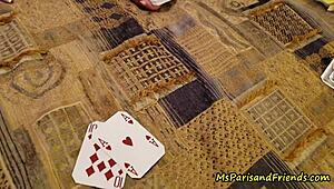 blonde french slut loses stripping game teases shaved pussy nipples rough missionary dirty talk