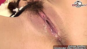 shy petite hairy japanese teen cries through painful double creampie