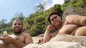 check my huge brazilian milf pussy lips flashing at praia de abricó nudist beach everyone stares!