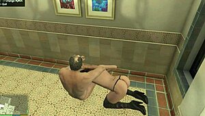 GTA 5 Trevor ravishes Amanda's big tits ass in bathroom