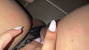 Colombian Latina Fingers Juicy Pussy in Public Bathroom First Time Close Call