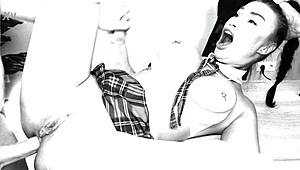 hey student monika fox you passed with blowjob hard anal dp and cumshot from professors