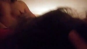 black dick stretches her pussy wide open slowly