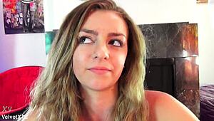 cara mia teases with petite tits and dirty casting talk