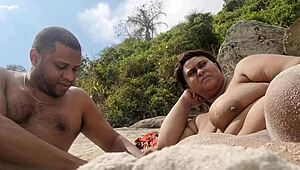 check my huge brazilian milf pussy lips flashing at praia de abricó nudist beach everyone stares!